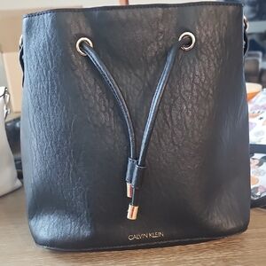 Calvin Klein Black Drawstring Shoulder Bag